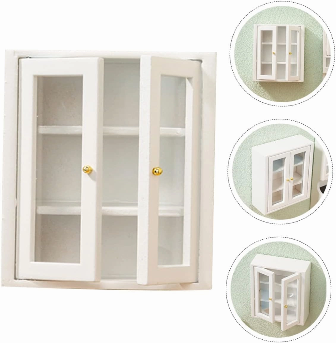 2pcs Miniature Kitchen Cabinet Model Tiny House Ornament Chic Dollhouse Furniture Realistic Design Creative Decoration for Collectors Craftsmanship