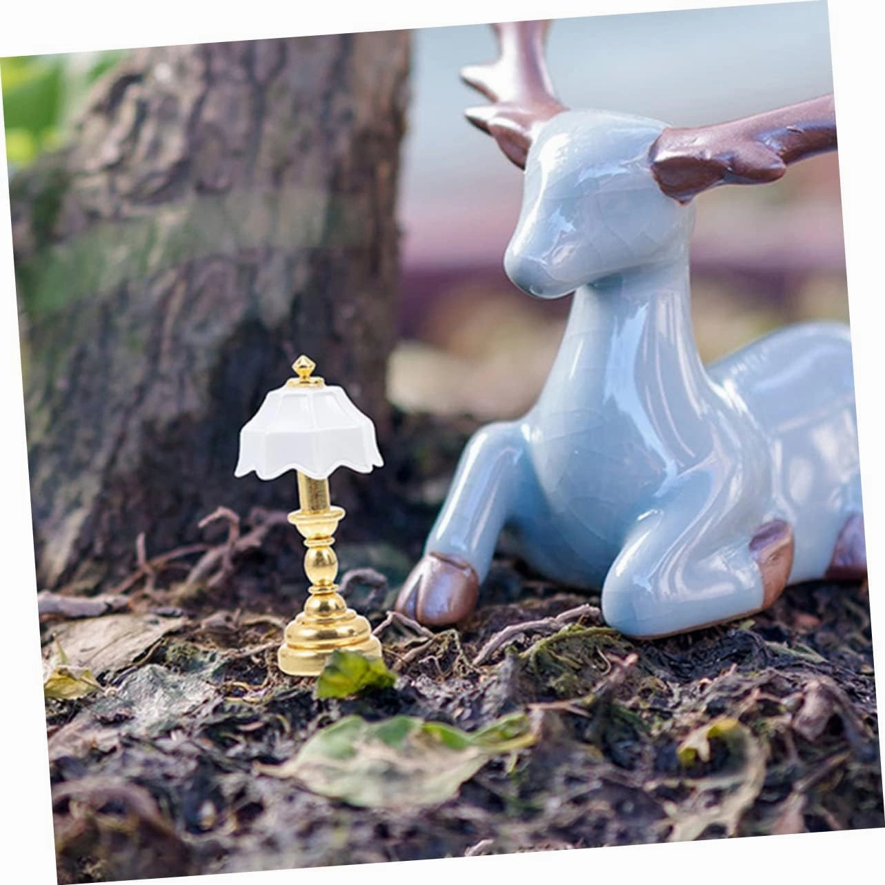 2sets Bedside Light Miniature Metal Mini Lamp for Home Decor Miniature Lamp Model Warm Design 4pcs*2