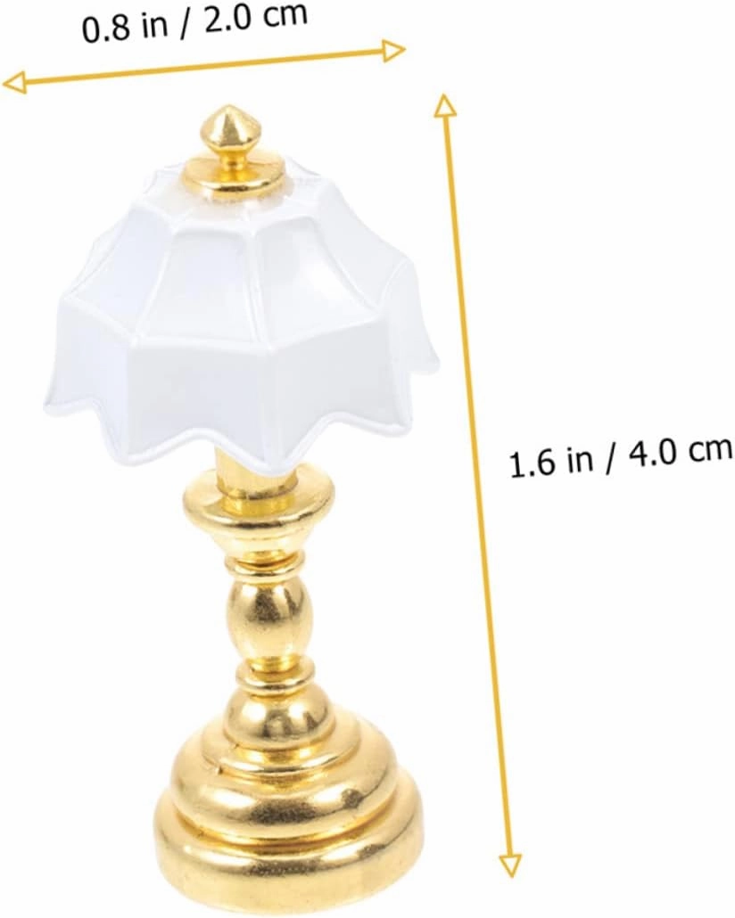 2sets Bedside Light Miniature Metal Mini Lamp for Home Decor Miniature Lamp Model Warm Design 4pcs*2