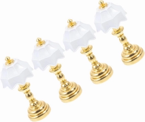 2sets Bedside Light Miniature Metal Mini Lamp for Home Decor Miniature Lamp Model Warm Design 4pcs*2