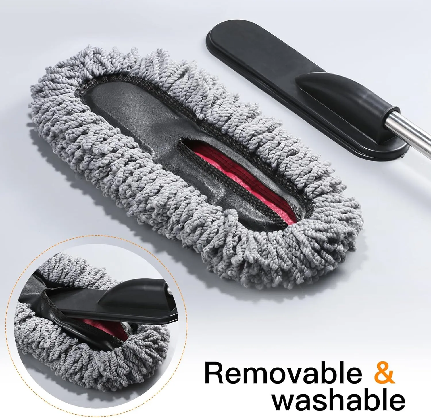 3 Pack Large Microfiber Car Duster Exterior Scratch Free with Extendable, Car Duster Interior Multipurpose dust Cleaning