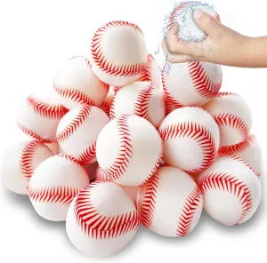 30 Pack 2.36" Water Bomb Splash Balls,Water Absorbent Baseballs Pool Toys,Reusable Water Balloons for Kids,Outdoor Water Fight Game Activities for Boys Girls,Summer Beach Pool Party Favors