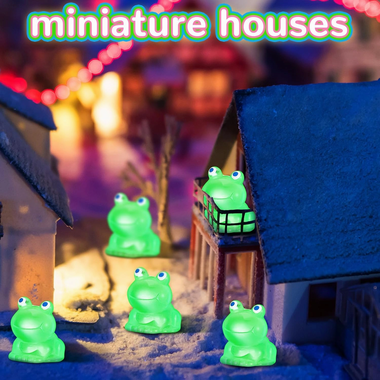 300 Pcs Mini Glow in Dark Frogs Luminous Green Tiny Frogs Animals Miniature Figurines DIY Crafts for Garden Dollhouse Decoration