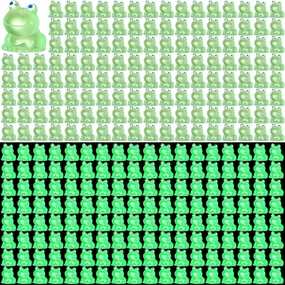 300 Pcs Mini Glow in Dark Frogs Luminous Green Tiny Frogs Animals Miniature Figurines DIY Crafts for Garden Dollhouse Decoration
