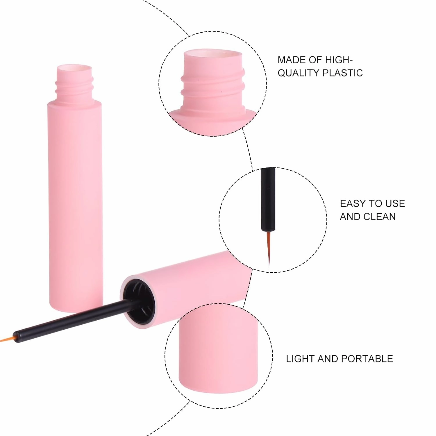 30 Pcs Plastic Empty Eyeliner Tube Refillable Oil Eye Gloss Tube Bottle Extension Container DIY Makeup Tool