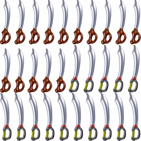 30 Pieces Inflatable Pirate Swords Inflatable Swords Inflated Knife for Pirate Theme Party Cosplay Halloween Stage Props Summer Pool Swimming Party Water Toy