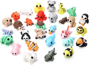 30PCS 3D Printed Animals Set, 1.96In Mini 3D Printed Animals, Animal Figurines Exquisite Cute Pocket Pets Toy, Cute Articulated Flexible Fidget Toy for Desk Decoration, Party Favors