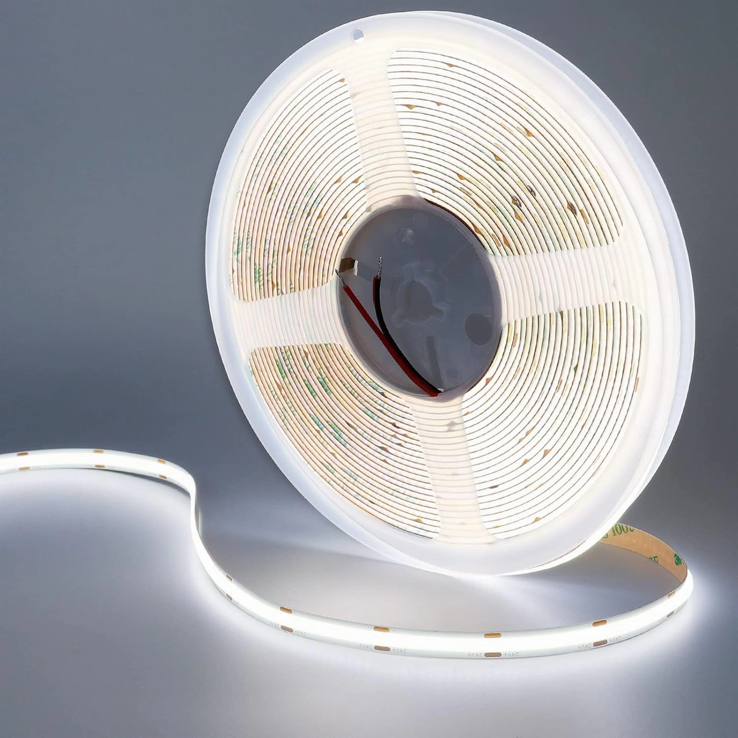 32.8ft(10M) 24V COB LED Strip Light Cool White 6000K 3840LEDs CRI 93  6800lm Uniform Glow Dotless IP20 Not Waterproof Flexible LED Tape Lights for DIY Cabinet Bedroom Home Decor(No Power Supply)