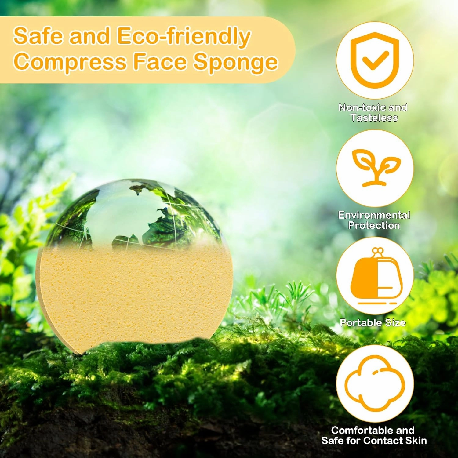 360 1 Count Compressed Facial Sponges, Luxiv Round Face Sponge Professional Compressed Makeup Removal Sponges for Estheticians Wash Face Sponge Compress Exfoliating Spa Pads With Portable Case