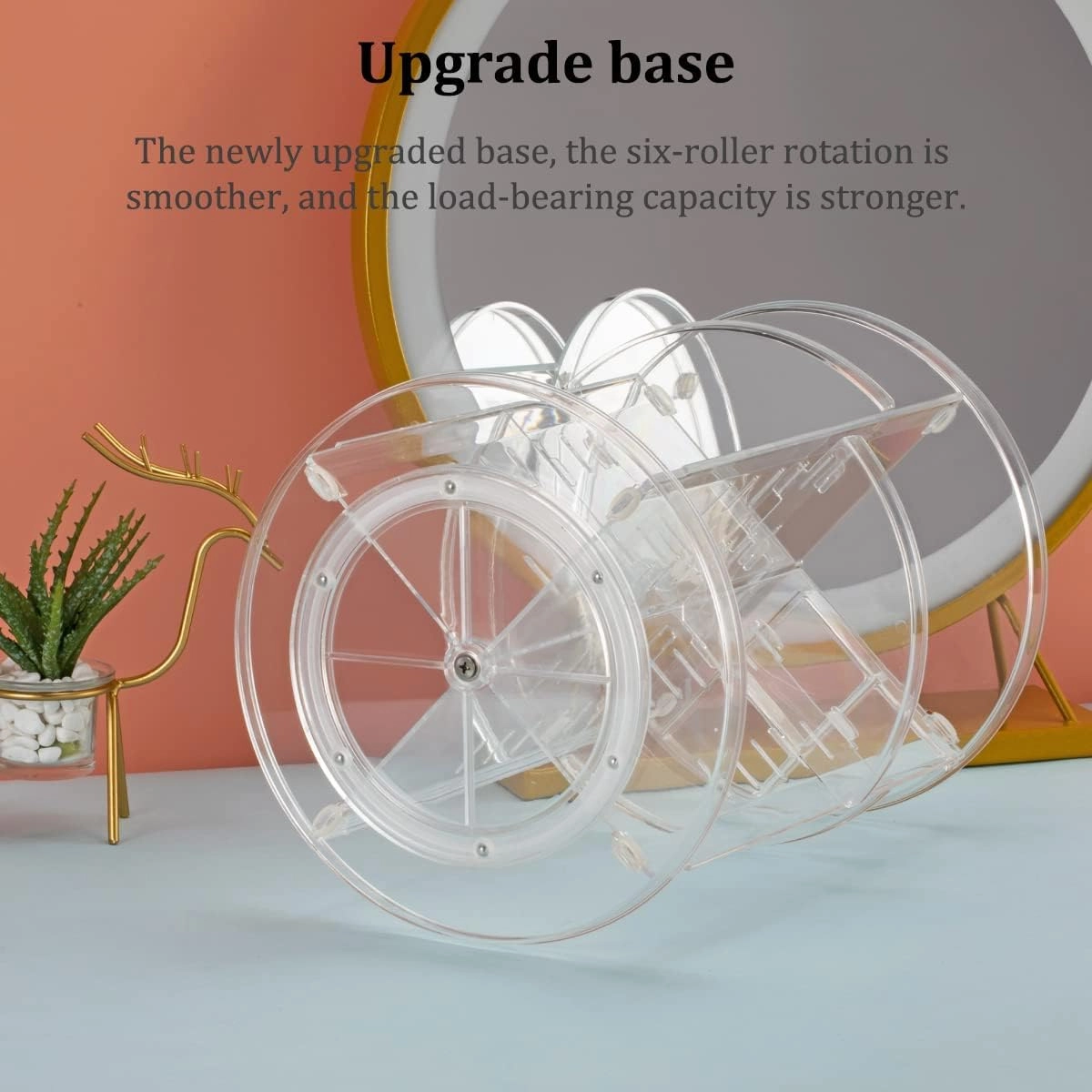 360° Rotating Makeup Organizer, Skincare Storage Box, Cosmetic Display Case with Brush Holder Perfume Tray, Multifunctional Rotating Rack Suitable for Dressing Tables and Bathroom Countertops