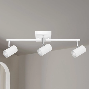 3 Light Track Lighting Fixtures Ceiling, White Kitchen Lighting Fixtures Ceiling, Track Lights Ceiling, Rotatable Light Heads, Modern Track Lights for Living Room,GU10 Bulb Not Included