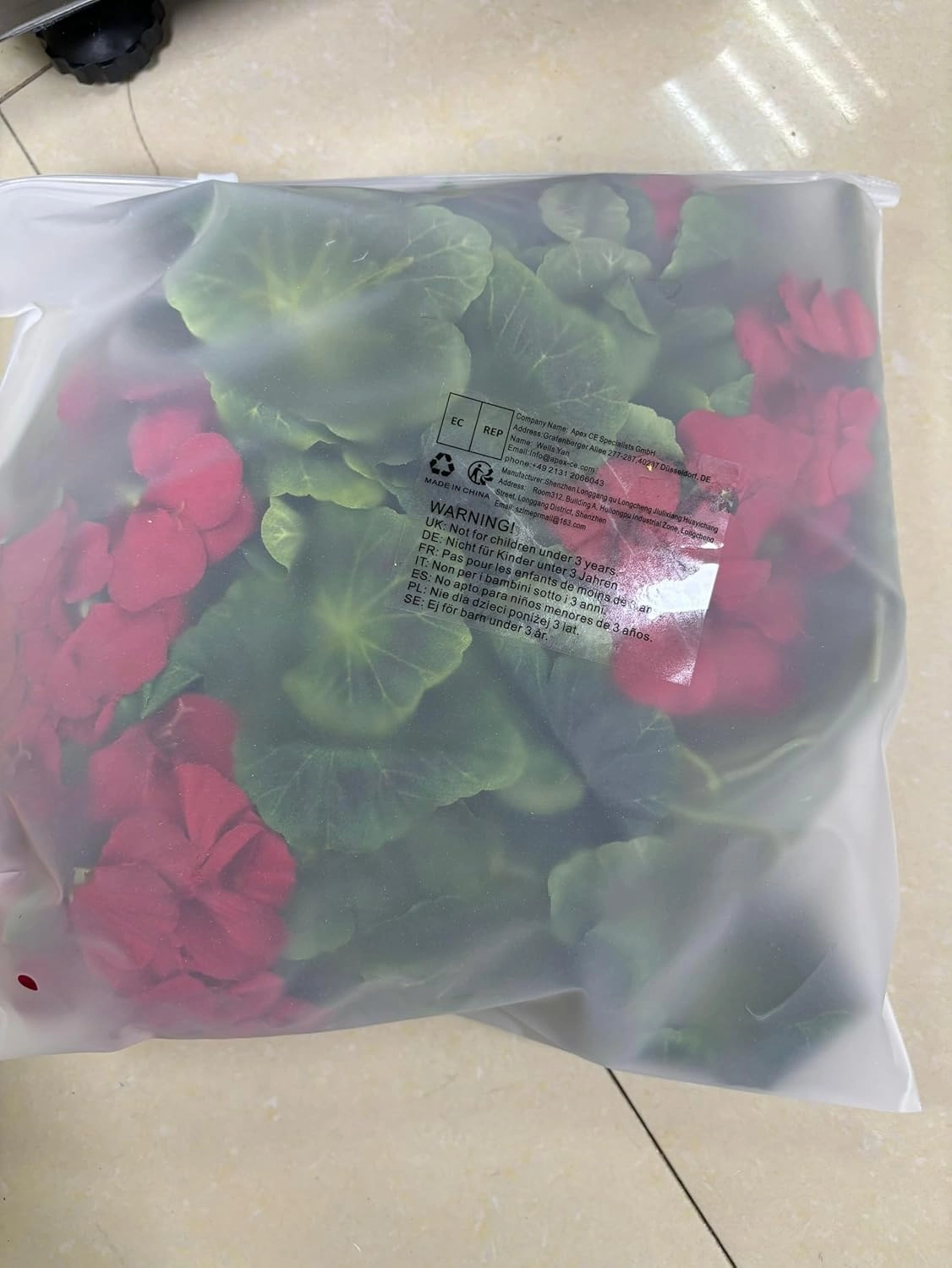 3 Pack Artificial Flowers for Outdoor 18'' Silk Geranium Flower Red Faux Geranium Bush UV Resistant Garden Plants Spring Fake Flowers Branch for Home Wedding Kitchen Table Centerpiece Decor