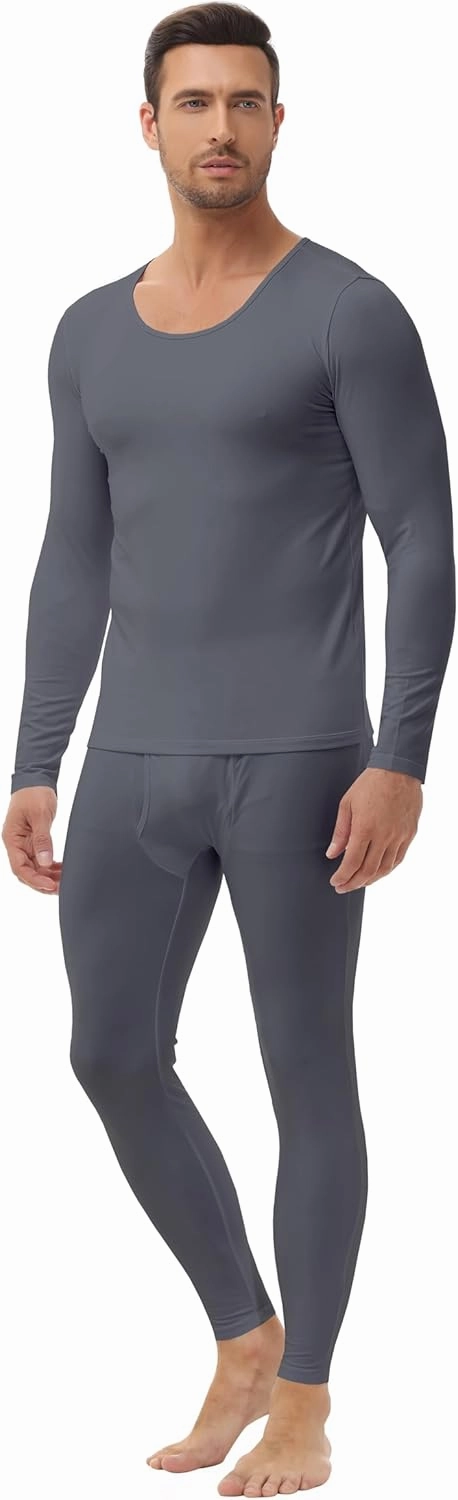 3 Pack Thermal Underwear for Men Long Johns Fleece Lined Soft and Warm Set Base Layer for Cold Weather