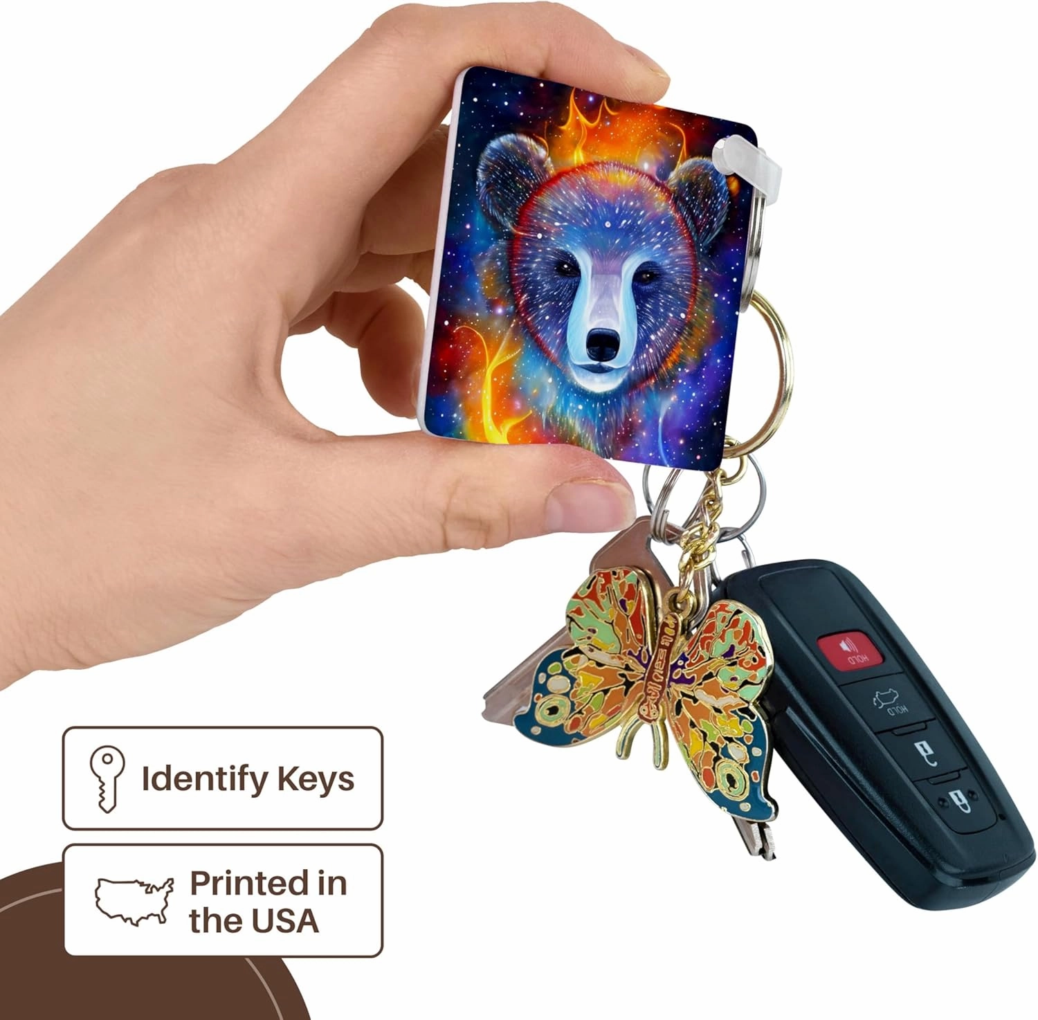 3dRose, Cosmic Space Bear, Key Chain