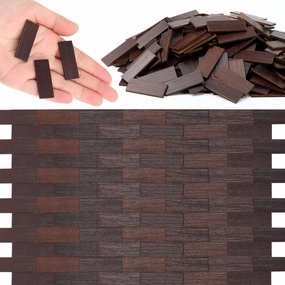 400 Pcs Miniature Dollhouse Flooring 1: 12 Scale Mini Wooden Dollhouse Floor Boards Geometric Bamboo Furniture for Model Accessories