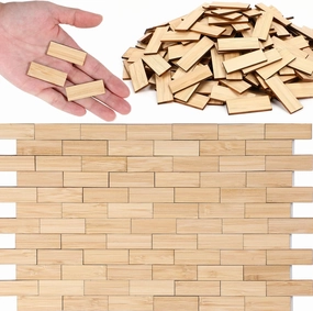 400 Pcs Miniature Dollhouse Flooring 1: 12 Scale Mini Wooden Dollhouse Floor Boards Geometric Bamboo Furniture for Model Accessories