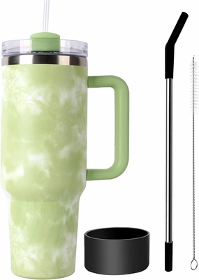 40 oz Tumbler with Handle and Straw Lid,Stainless Steel Travel Mug Water Bottle Cup,Reusable Insulated Vacuum splashproof Cup,for Car,Home,Office,Gifts