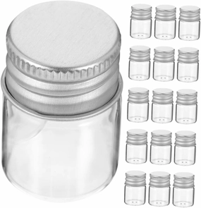 48pcs Small Clear Glass Bottles with Caps Vials for Cosmetics Jewelry and DIY Crafts Leak Resistant and Portable Storage