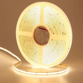 49.2ft/15M DC 24V COB LED Strip Light Warm White 3000K 5760LEDs CRI 93  11000lm Uniform Glow IP20 Not Waterproof Flexible LED Tape Lights for DIY Cabinet Bedroom Home Decor(No Power Supply)