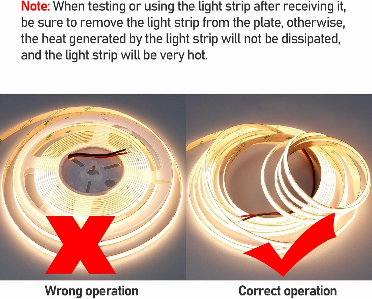 49.2ft/15M DC 24V COB LED Strip Light Warm White 3000K 5760LEDs CRI 93  11000lm Uniform Glow IP20 Not Waterproof Flexible LED Tape Lights for DIY Cabinet Bedroom Home Decor(No Power Supply)