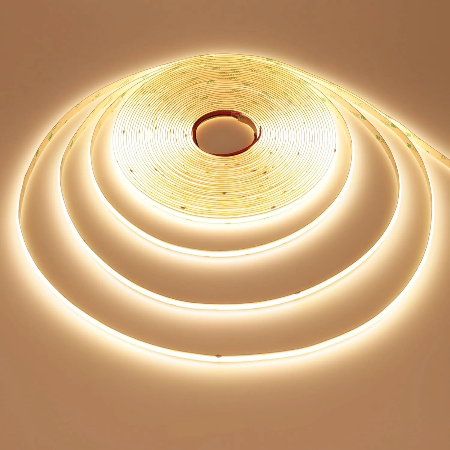 49.2ft/15M DC 24V COB LED Strip Light Warm White 3000K 5760LEDs CRI 93  11000lm Uniform Glow IP20 Not Waterproof Flexible LED Tape Lights for DIY Cabinet Bedroom Home Decor(No Power Supply)