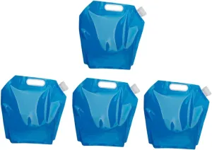 4Pcs Collapsible Outdoor Water Bag Portable Large Capacity Water Carrier for Camping Hiking and Travel Space Saving Foldable Water Tank Blue