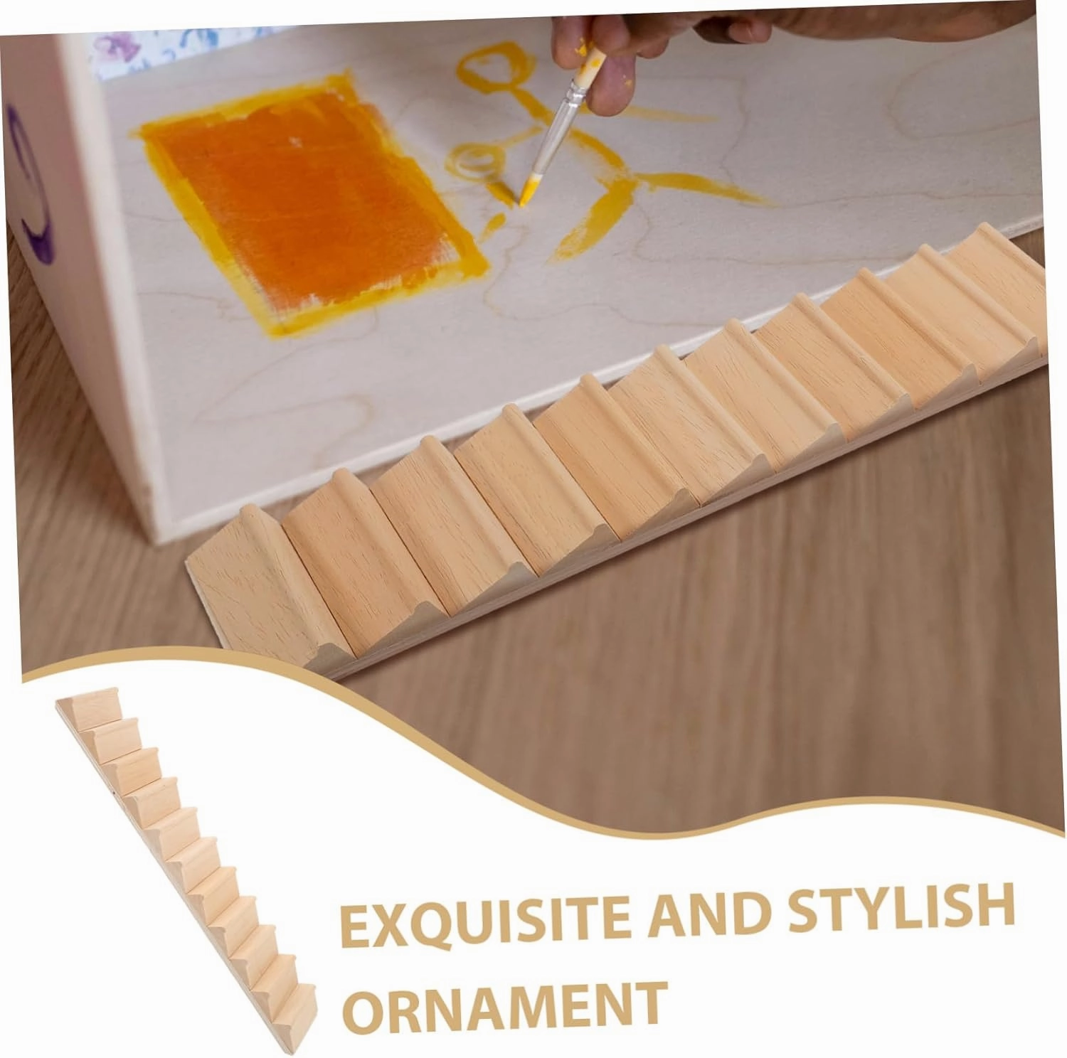4pcs Miniature Wooden Staircase for Dollhouse Chic Photo Props for Mini House Decor Compact Scale Mini Stairs Plaything for Boys and Girls for Living Room Restaurant Accents