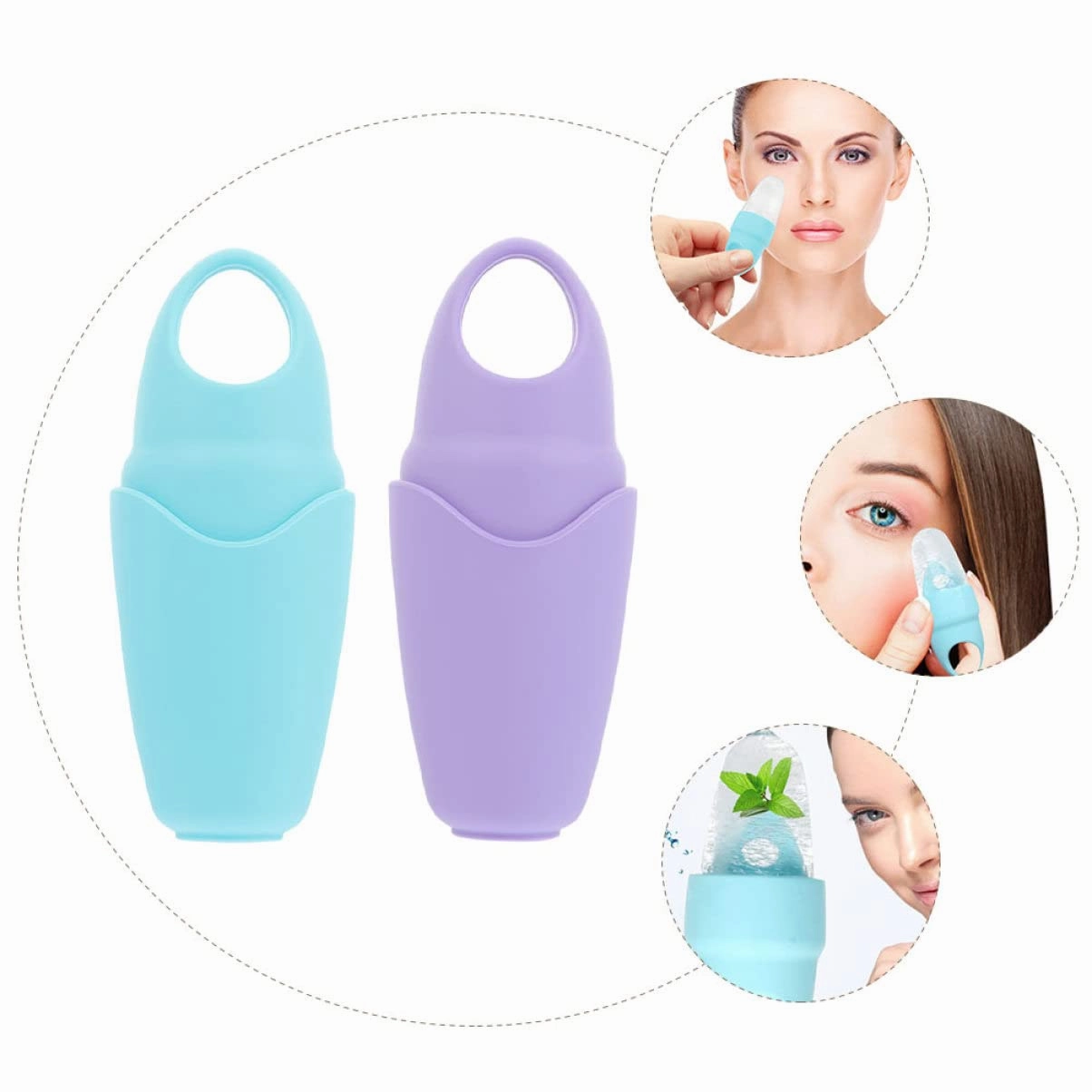 4pcs Portable Face Massage Roller Cold Compress for Eye Puffiness Relief Lightweight Compact for Travel Skin Care Tool for Dark Circles and Fatigue Relief