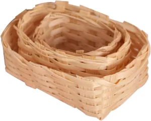 4sets Miniature Woven Baskets for Dollhouse Decor Storage Baskets Compact Organizing Bins for DIY Scenes for Micro Landscaping and Home Decoration 3pcs*4