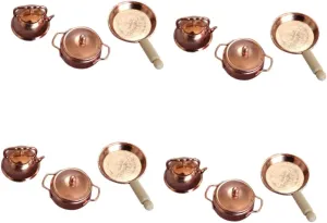 4sets Realistic Mini Dollhouse Kitchen Accessories Mini Stockpot Kettle Toys for Decor 3pcs*4