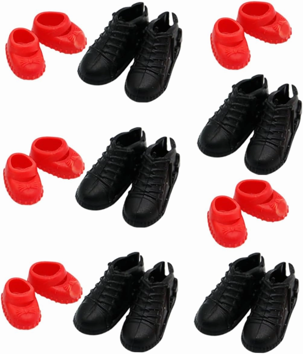 4sets 10 Pairs Miniature Doll House Shoes Realistic Decorative Accessories for Dollhouse Models and Crafts Collectors 10pairs*4