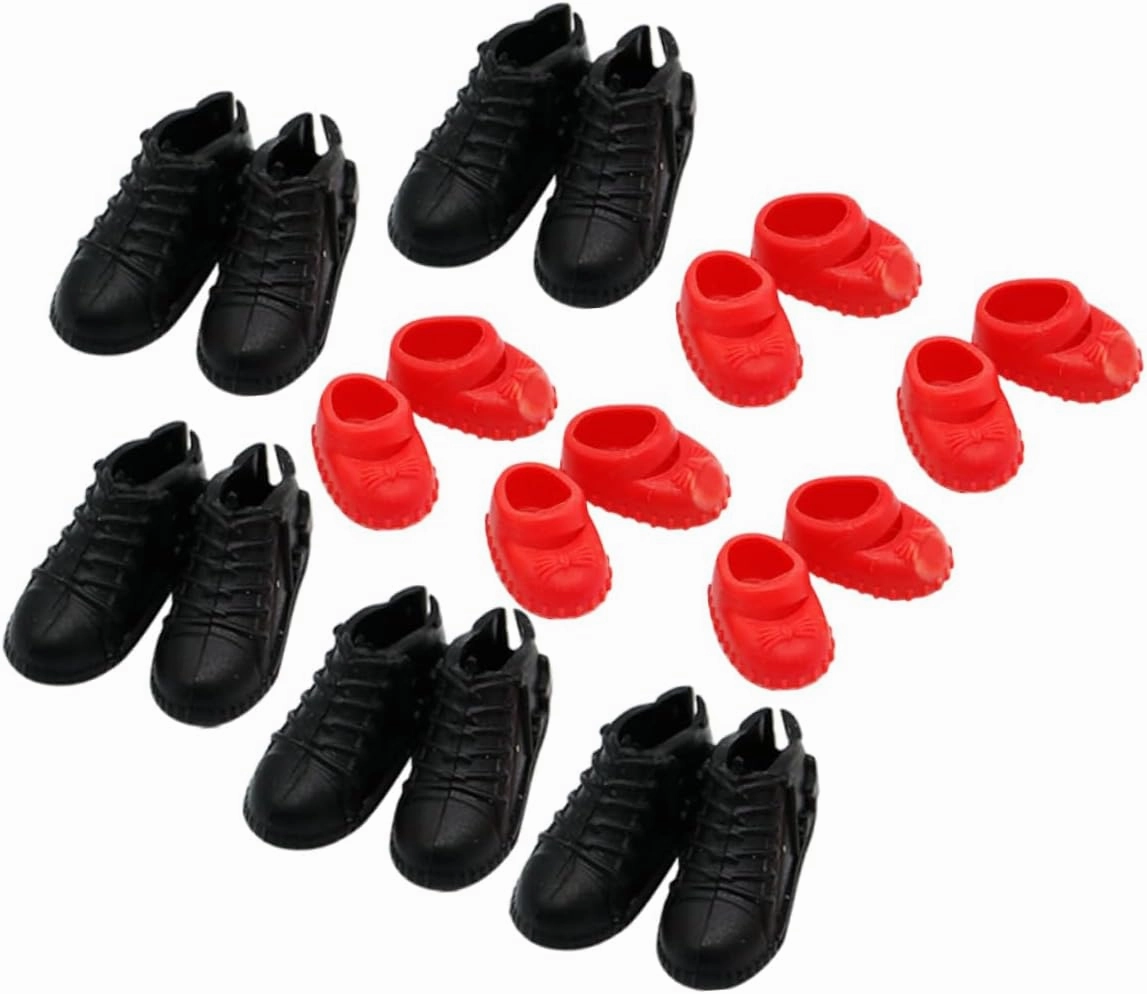 4sets 10 Pairs Miniature Doll House Shoes Realistic Decorative Accessories for Dollhouse Models and Crafts Collectors 10pairs*4