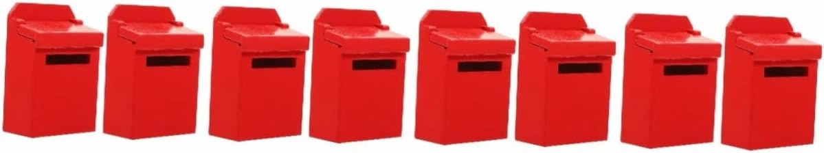 4sets Mini Mailbox Decor Wooden Mailbox Model for Dollhouse with Realistic Design for Miniature House Accessories 2pcs*4
