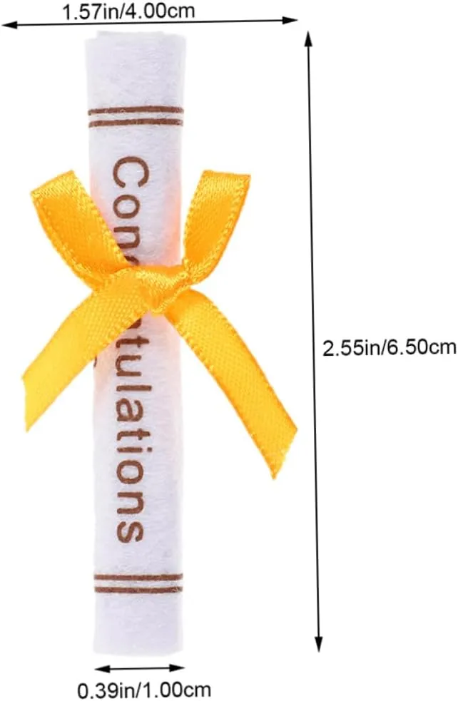 50pcs Mini Graduation Bear Doll Accessories Non-Woven Certificate for Decor for Senior Year Adornment and Graduation Celebrations