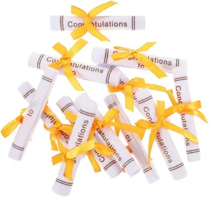 50pcs Mini Graduation Bear Doll Accessories Non-Woven Certificate for Decor for Senior Year Adornment and Graduation Celebrations