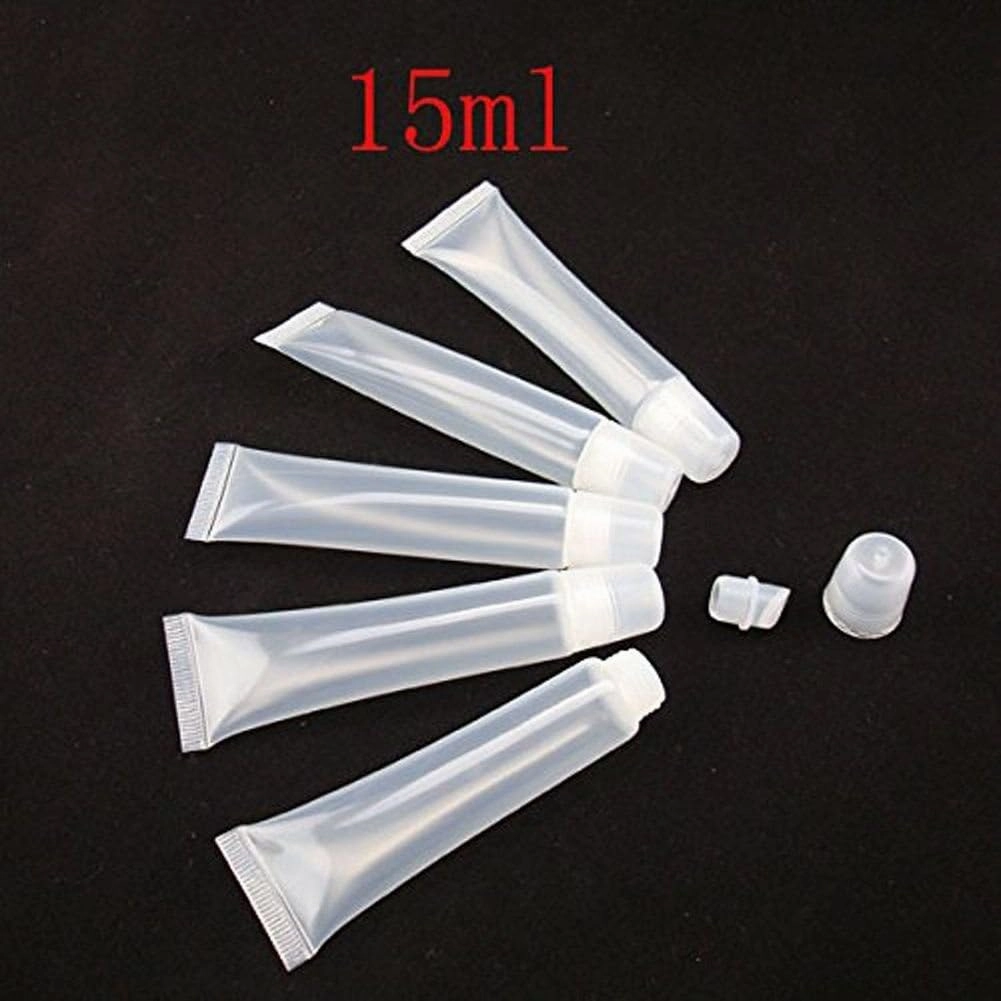 50PCS 15ml Empty Tubes Lip Gloss Balm Clear Cosmetic Mini Containers