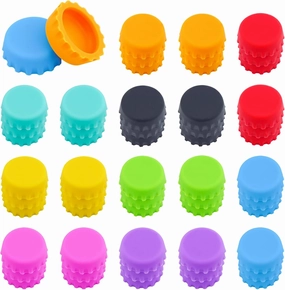 54 PCS Silicone Rubber Bottle Caps, 9 Colors Reusable Beer Caps for Home Brewing Beer, Soft Drink, Wine Bottle, Beer Bottle, Soda Bottles Kitchen Gadgets