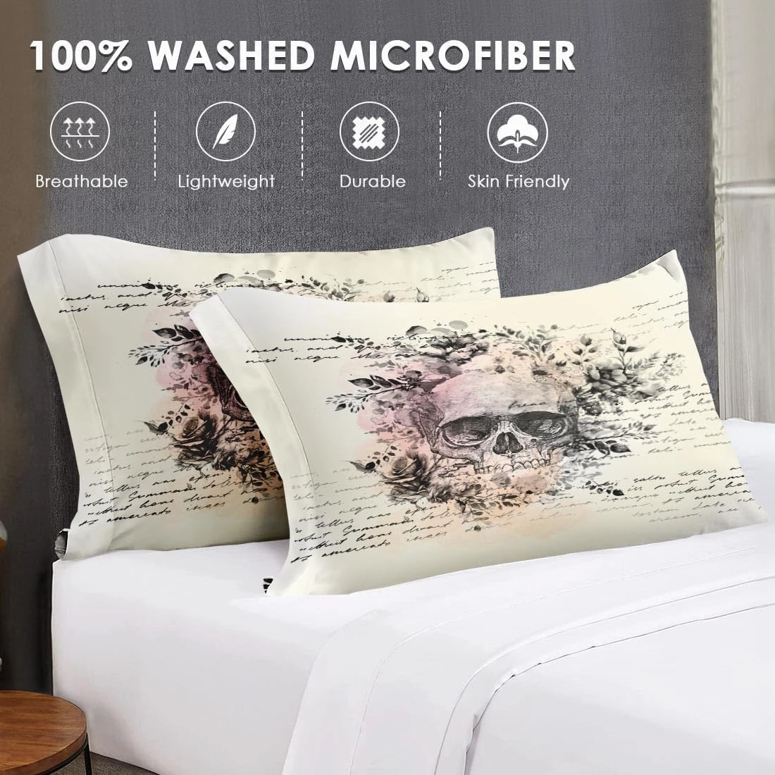 5 Pcs Twin Size Comforter Set with Pillowcase & Sham, Rock Bedding for Kids and Adults, Roll Gothic Bed in a Bag with Flat Fitted Sheet