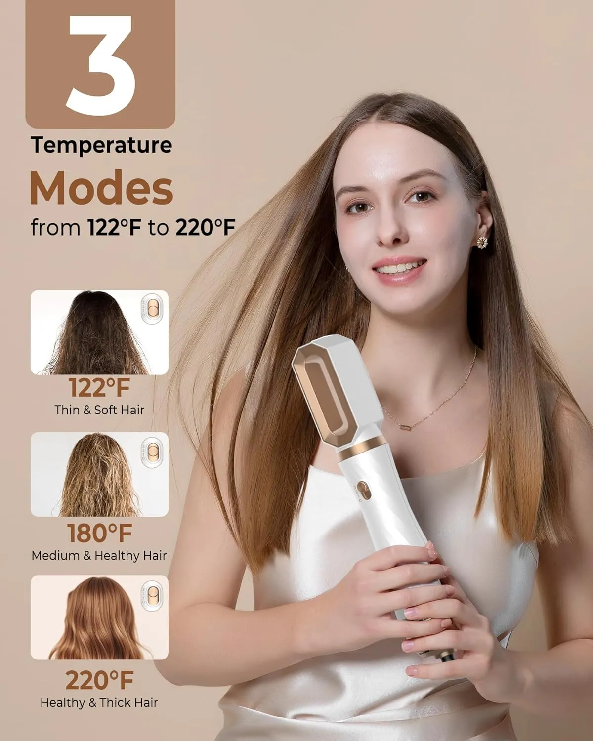 6 in 1 Blow Dryer Brush, Detachable Hair Dryer Brush Air Curler Air Styler Wrap, Curly Twist Hot Curling Iron, Blow Dryer Hot Styler Negative Ion, Travel Hair Styling Tool