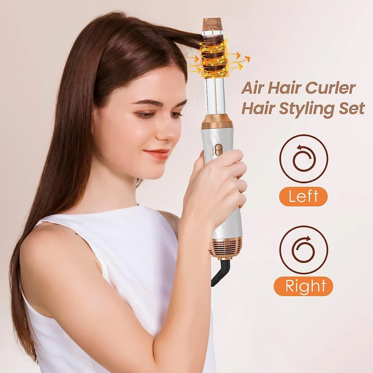 6 in 1 Blow Dryer Brush, Detachable Hair Dryer Brush Air Curler Air Styler Wrap, Curly Twist Hot Curling Iron, Blow Dryer Hot Styler Negative Ion, Travel Hair Styling Tool
