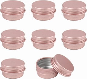 60 Pcs Mini 5g Rosegold Round Aluminum Jars with Screw Cap Empty Portable Refillable Containers Travel Tins for Face Cream Lip Balm Crafts Candles Storage Cans