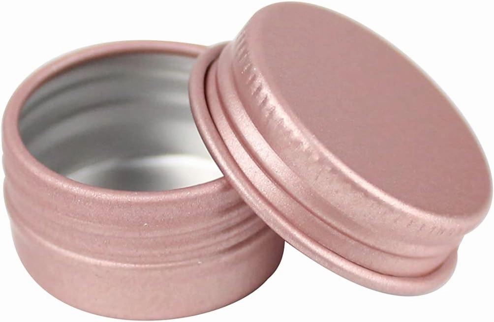 60 Pcs Mini 5g Rosegold Round Aluminum Jars with Screw Cap Empty Portable Refillable Containers Travel Tins for Face Cream Lip Balm Crafts Candles Storage Cans