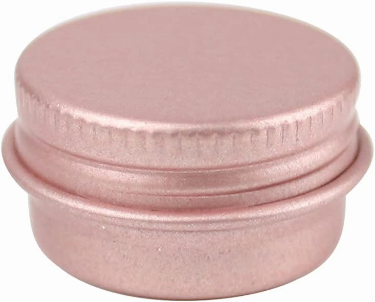 60 Pcs Mini 5g Rosegold Round Aluminum Jars with Screw Cap Empty Portable Refillable Containers Travel Tins for Face Cream Lip Balm Crafts Candles Storage Cans