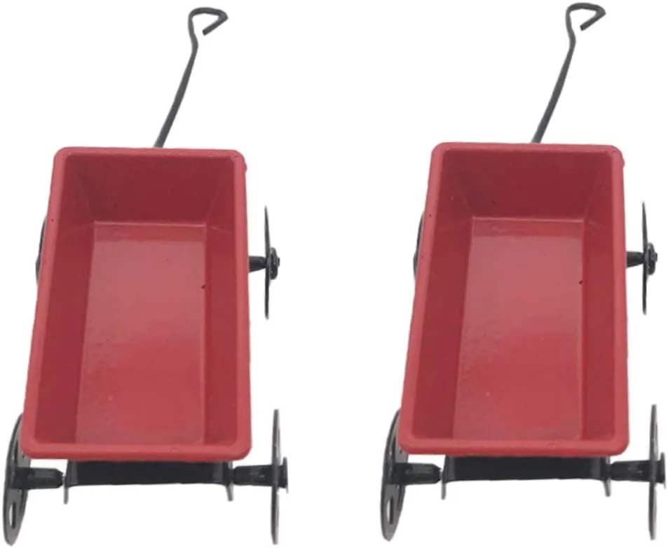 6pcs Miniature Cart Decoration Scale Simulation Pull Cart for Landscape Projects Compact for Dollhouse Ornaments and Bedroom Decor