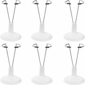 6Pcs Doll Stands Display Holder Doll Bracket Support Teddy Bear Stand for Doll-White