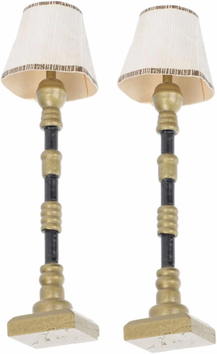 6pcs Miniature Delicate Floor Lamps for Dollhouse Decor Led Ground Lights Material Compact Design Mini House Landscape Accessories