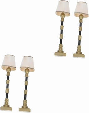 6pcs Miniature Delicate Floor Lamps for Dollhouse Decor Led Ground Lights Material Compact Design Mini House Landscape Accessories