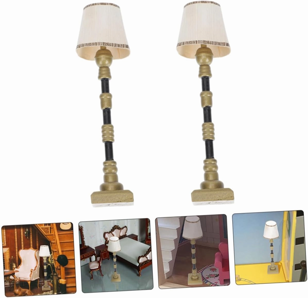 6pcs Miniature Delicate Floor Lamps for Dollhouse Decor Led Ground Lights Material Compact Design Mini House Landscape Accessories