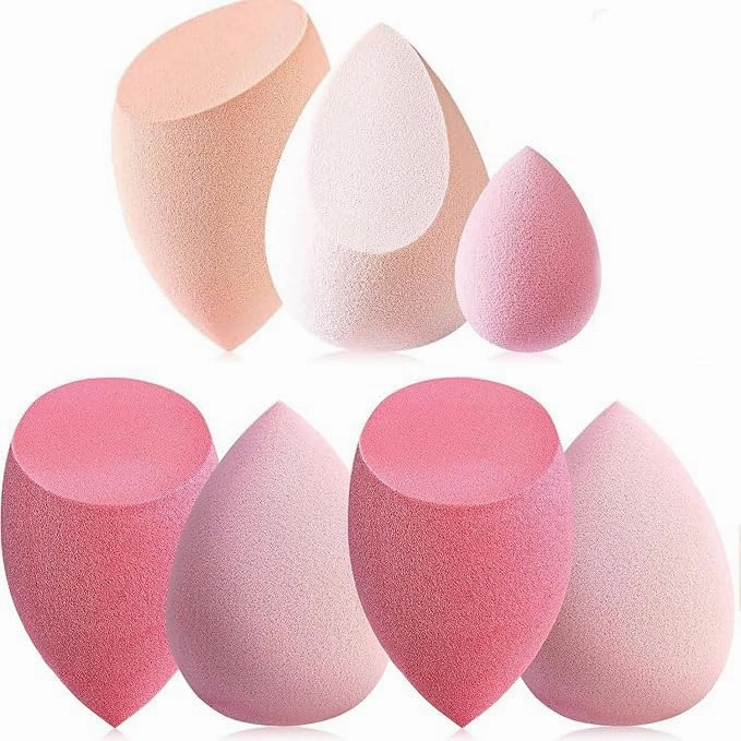 7 Pcs Makeup Sponge Set for Liquid, Cream & Powder - Latex Free, Multi-Colored with Mini Sponge, Vegan & Cruelty-Free, Includes Storage Case