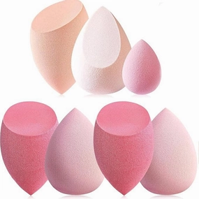 7 Pcs Makeup Sponge Set for Liquid, Cream & Powder - Latex Free, Multi-Colored with Mini Sponge, Vegan & Cruelty-Free, Includes Storage Case